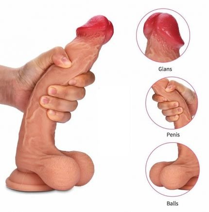 Happiness Provider 8 Inch Suction Cup Dildo With Testicles