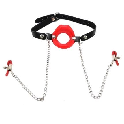 Slave Punishment Mouth Gags With Nipple Clamps