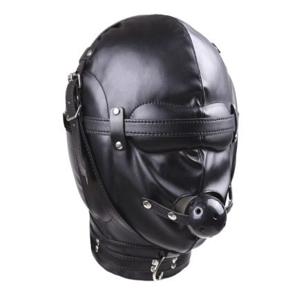 Sensory Deprivation Leather Slave Hood