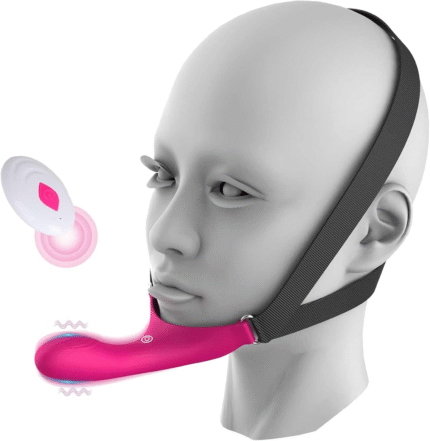 Wireless Remote Control Head-Mounted Strap-On Chin Face Dildo